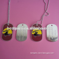 soft enamel dog tag with ball chain, personalize people necklace dog tag